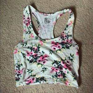 Floral crop tank top